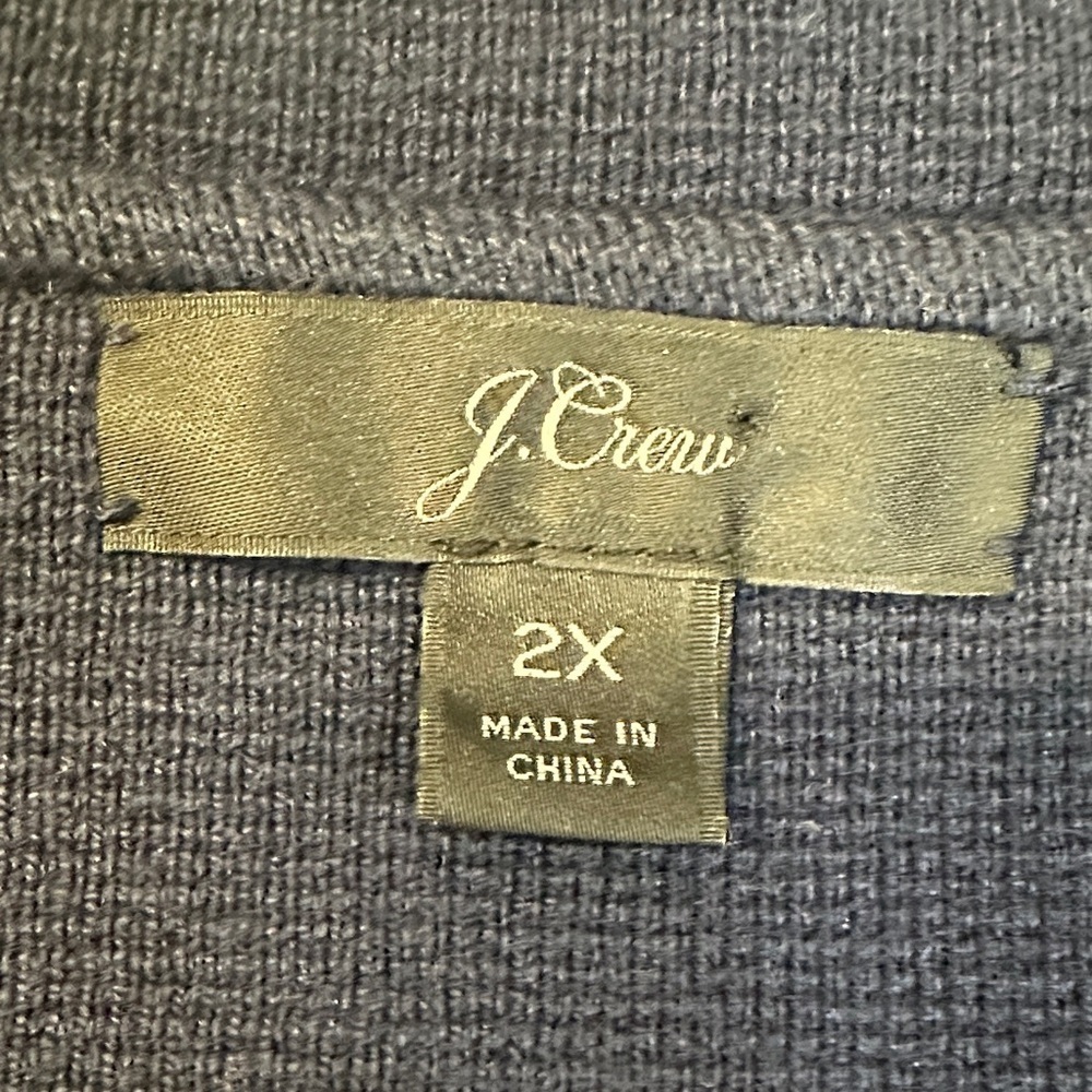 J. Crew Navy Wool Blend Open-Front Longline Cardigan Women’s Plus 2X - Picture 2 of 6